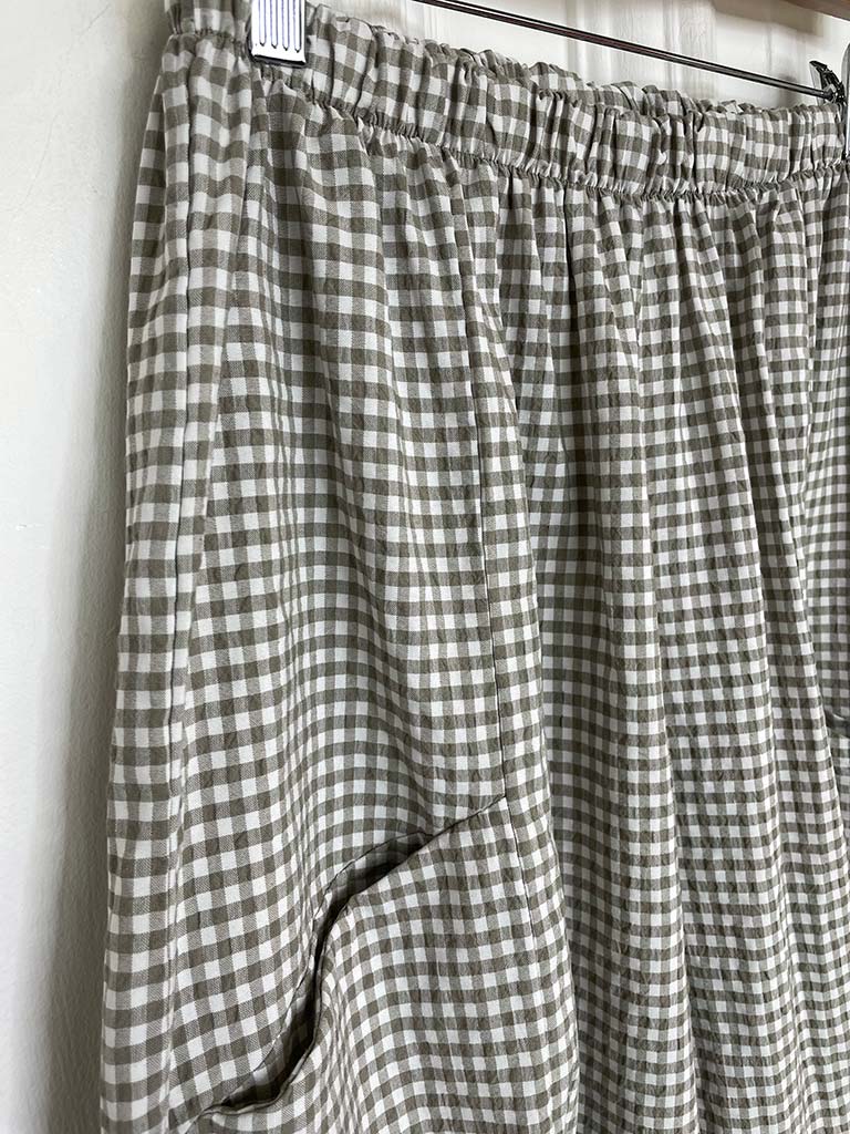 Cottage Check Cocoon Trousers - Latte