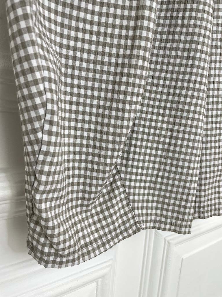 Cottage Check Cocoon Trousers - Latte