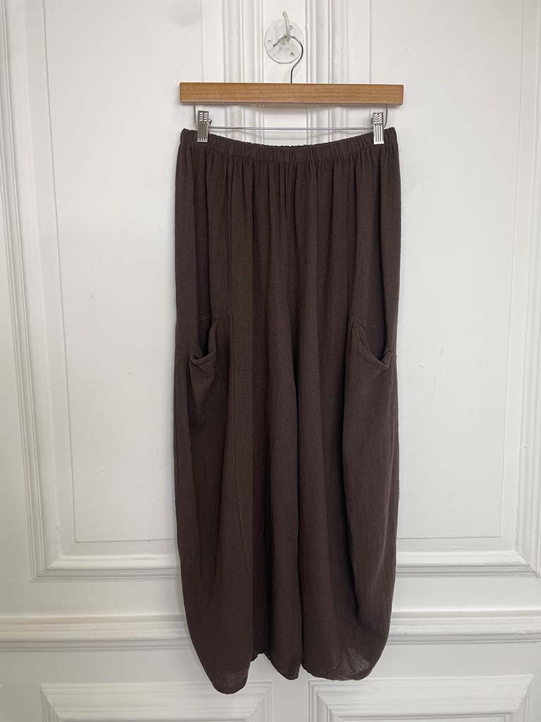 Hopsack Cocoon Trousers - Chocolate