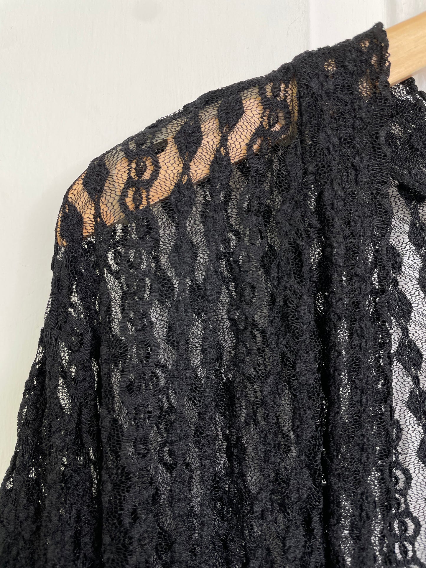 Malissa J Long Lace Cardigan - Black