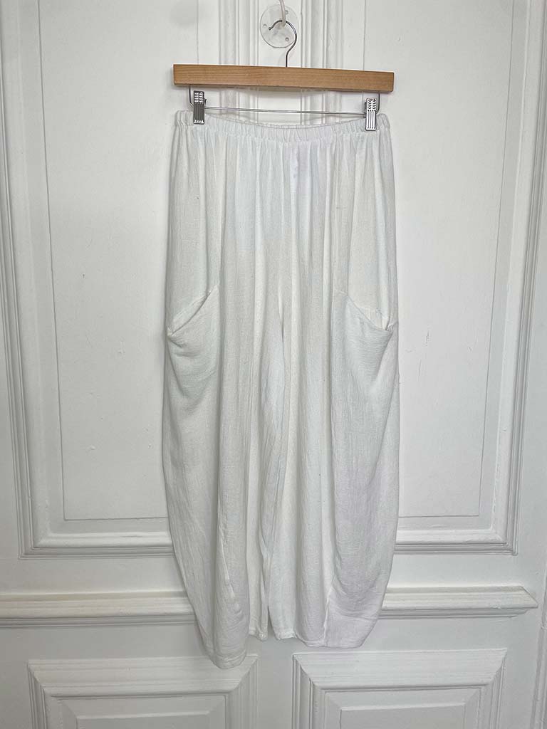 Hopsack Cocoon Trousers - White
