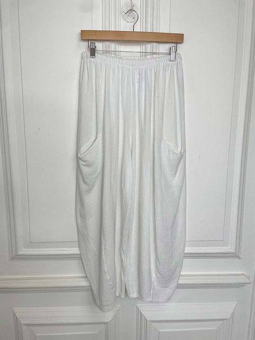 Hopsack Cocoon Trousers - White
