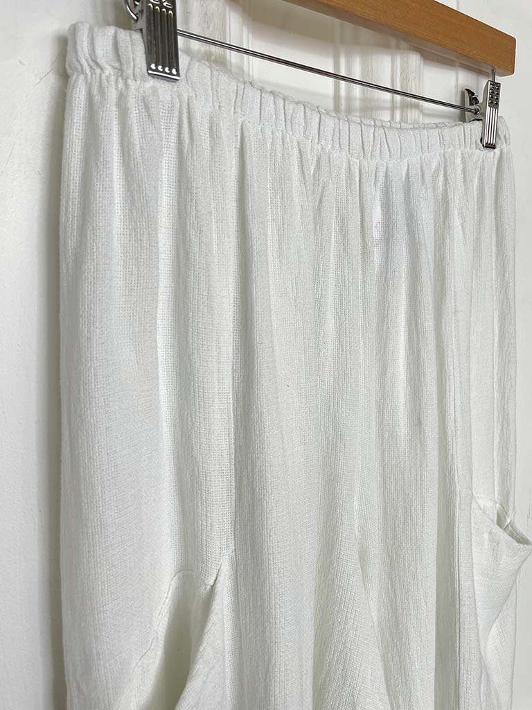 Hopsack Cocoon Trousers - White