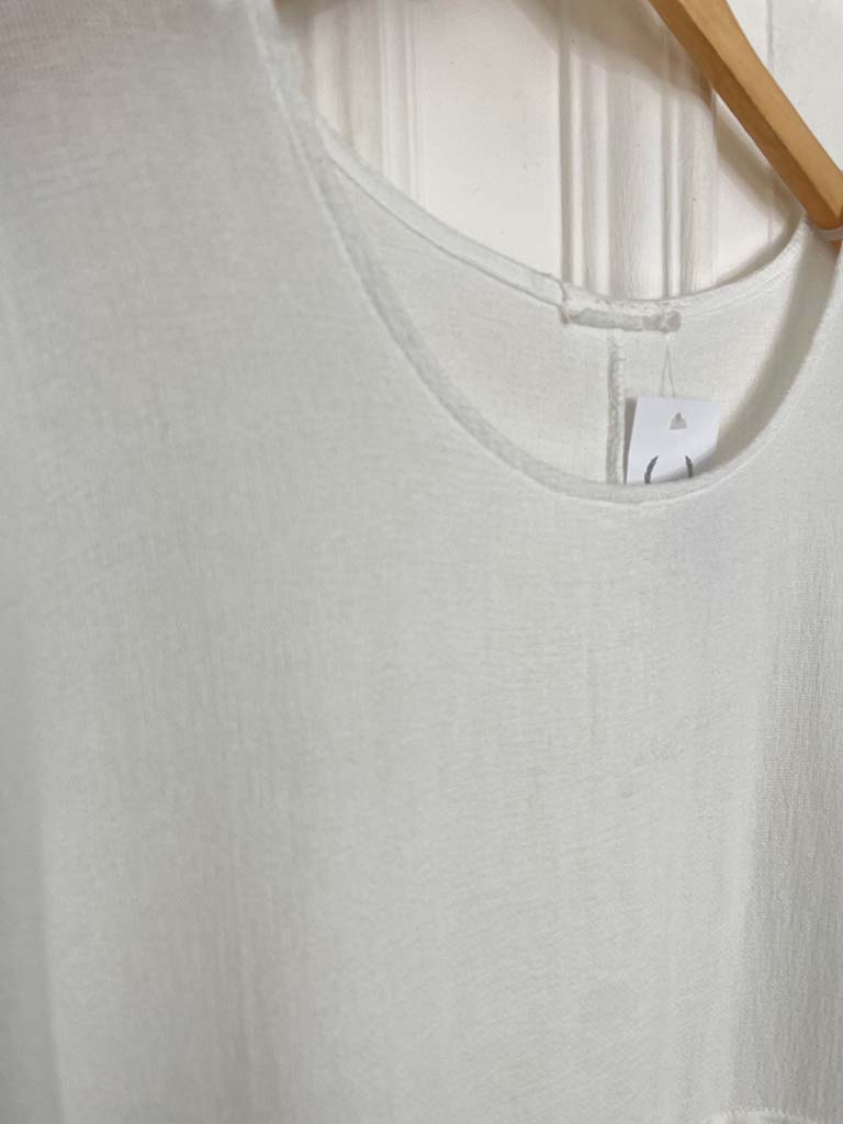 Hopsack Cascade Top - White