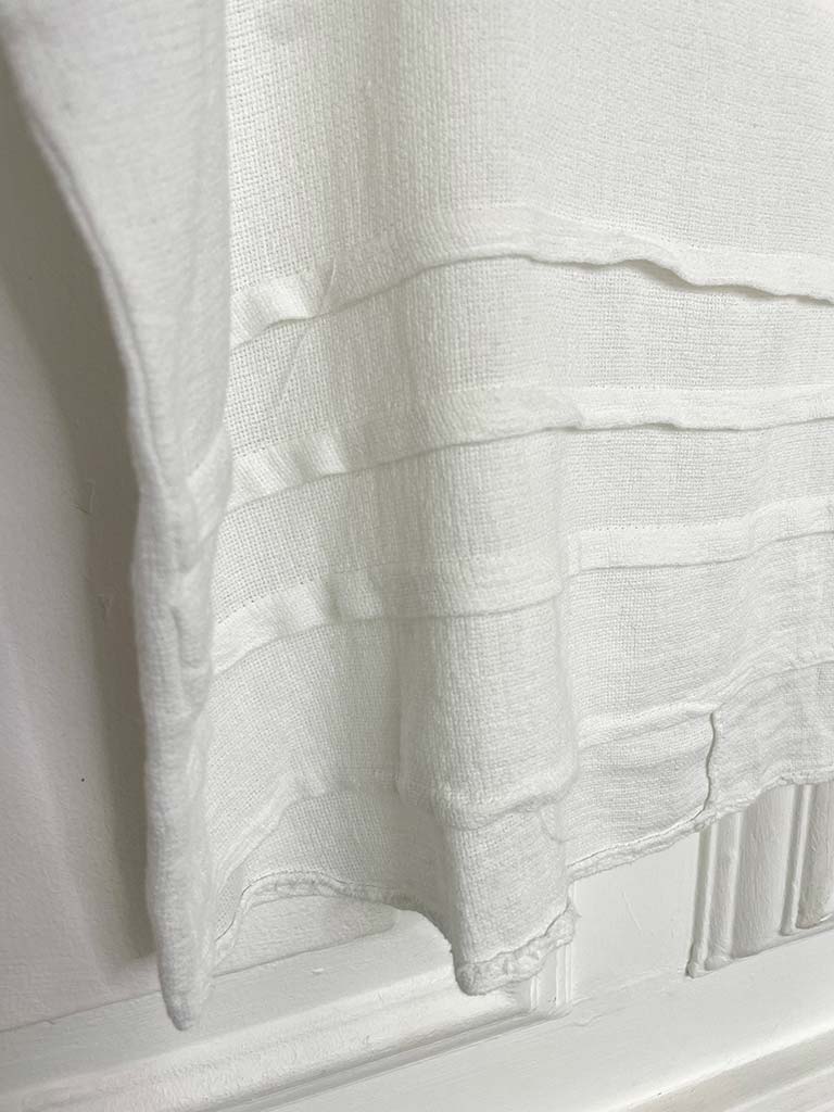 Hopsack Cascade Top - White