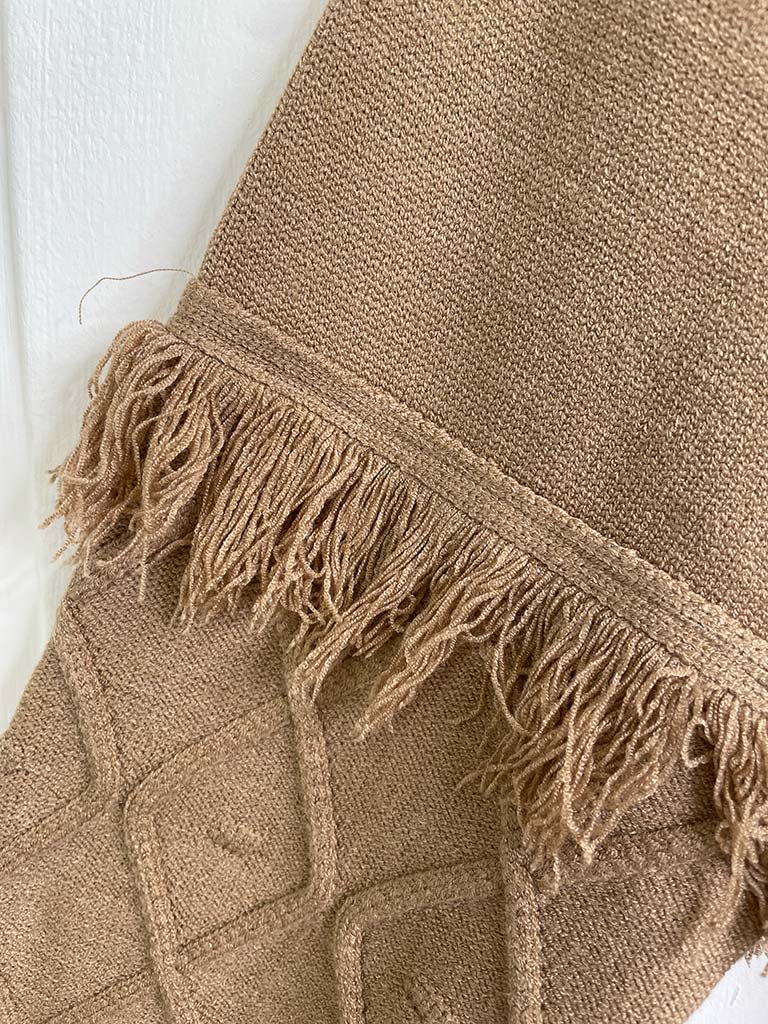 Malissa J Frayed Cable Knit - Camel