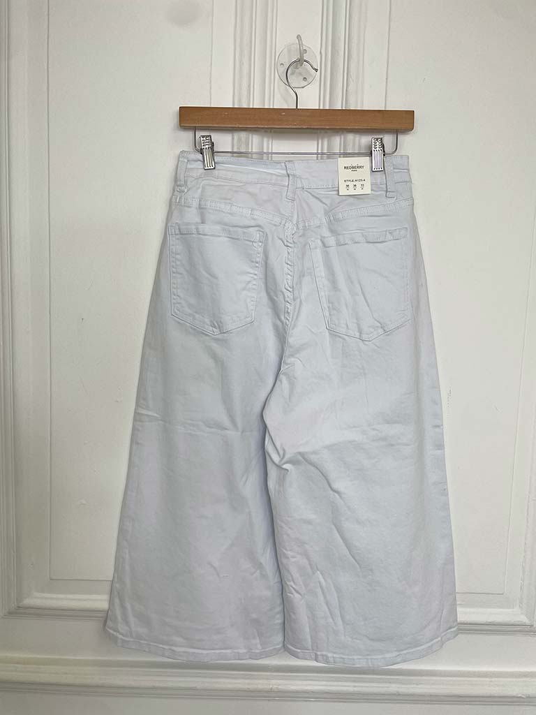 Redberry 3/4 Wide Leg Jeans - White