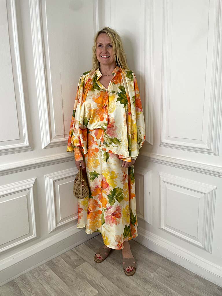 Floral Bloom Skirt - Sorbet