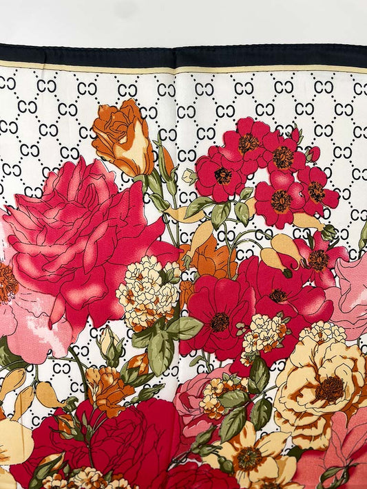 CC Floral Bouquet Neckerchief - White