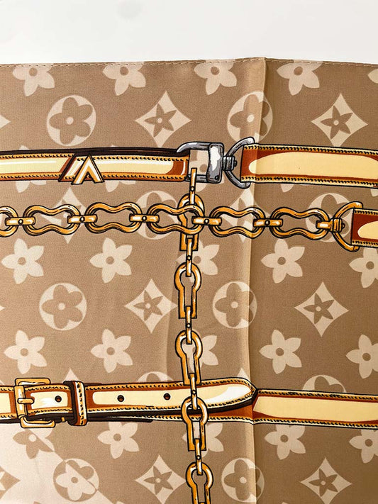 Deco Buckle Neckerchief - Caramel & Gold