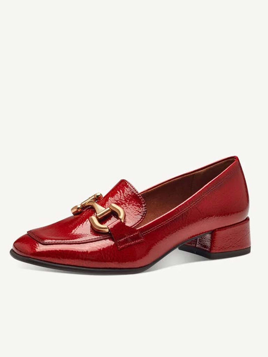Tamaris Snaffle Heeled Loafers - Ruby