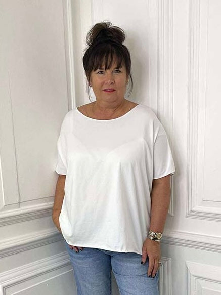 Raw Edge Basic T-Shirt - White