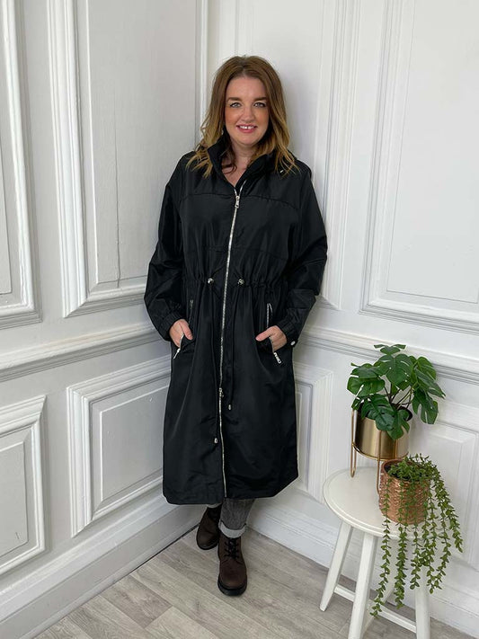 Malissa J Hooded Parka Coat - Black