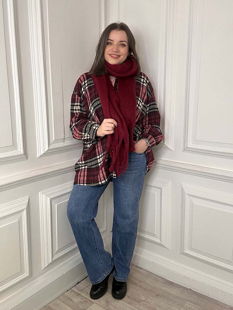 Wide Leg Stretchy Jeans - Mid Blue