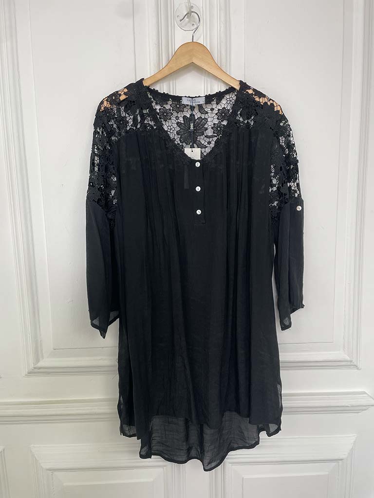 Garden Lace Tunic - Black