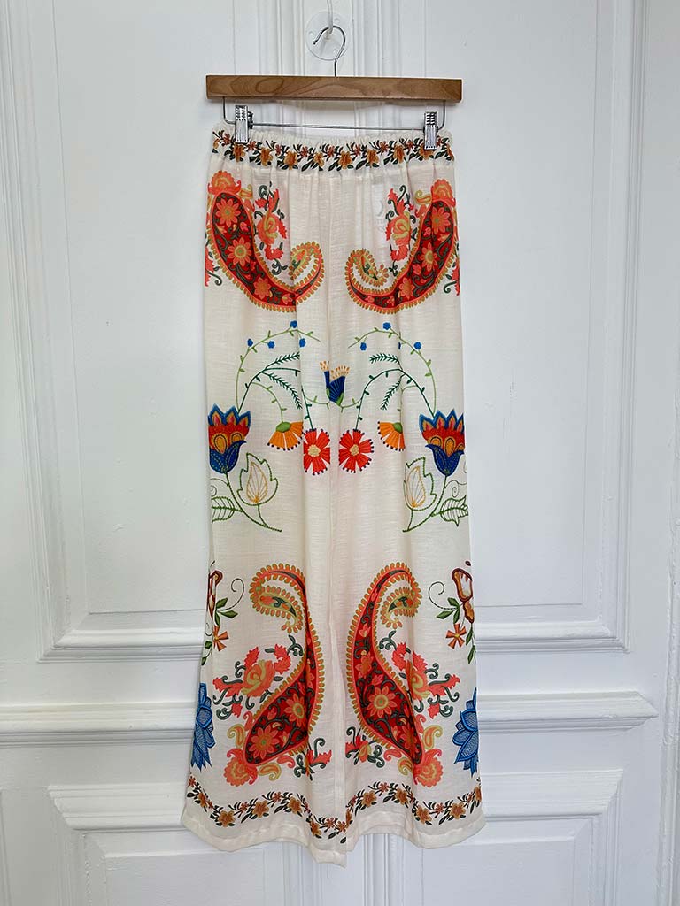 Paisley Floral Wide Leg Trousers
