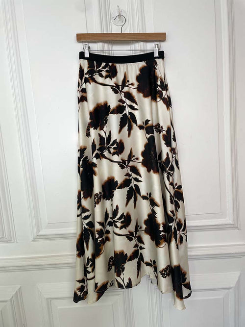 Floral Bloom Skirt - Coffee & Cream