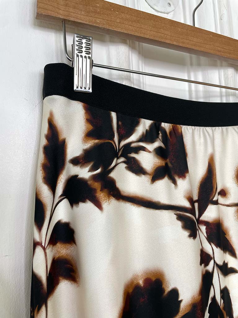 Floral Bloom Skirt - Coffee & Cream