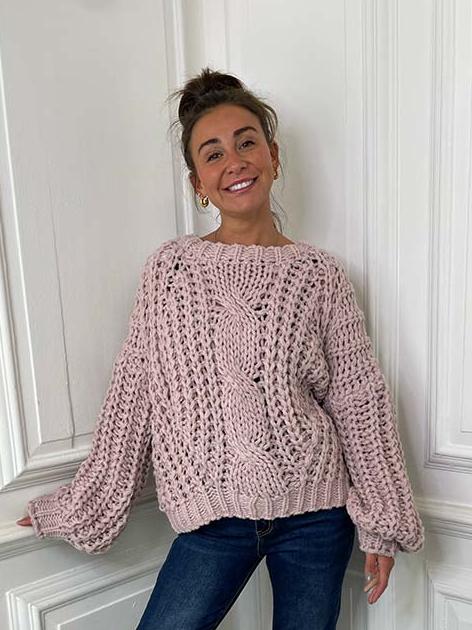 Chunky Cable Knit -Rose