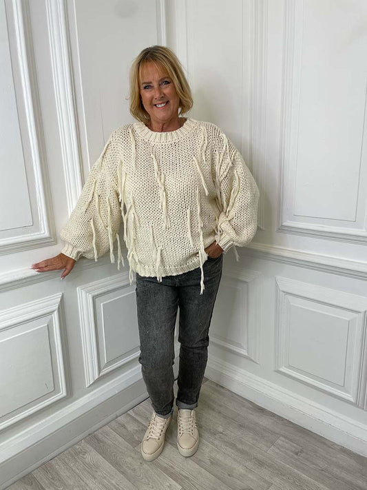 Chunky Tassel Knit - Cream