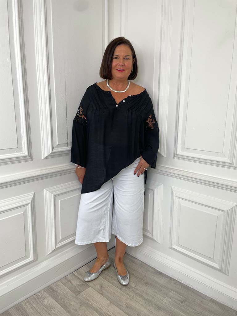 Garden Lace Tunic - Black