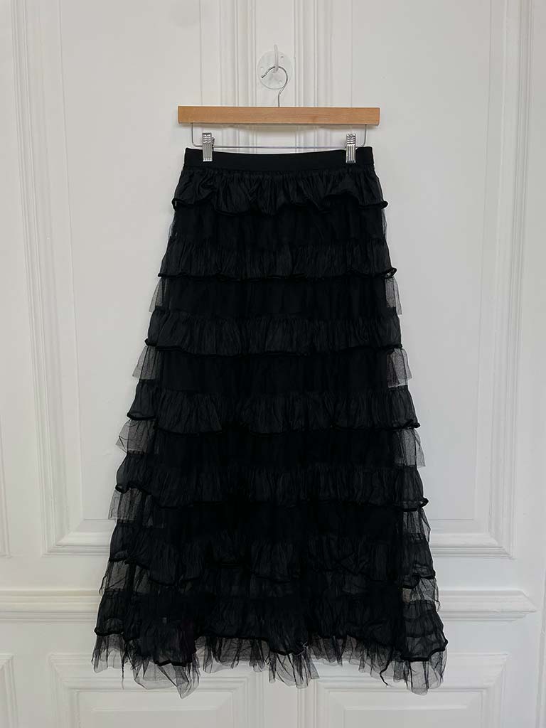 Ruffle Tulle Skirt - Black