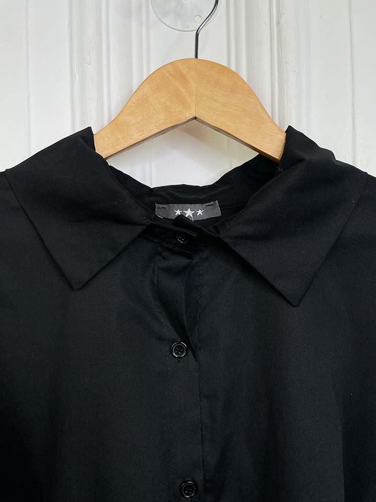 Classic Dipped Back Shirt - Black