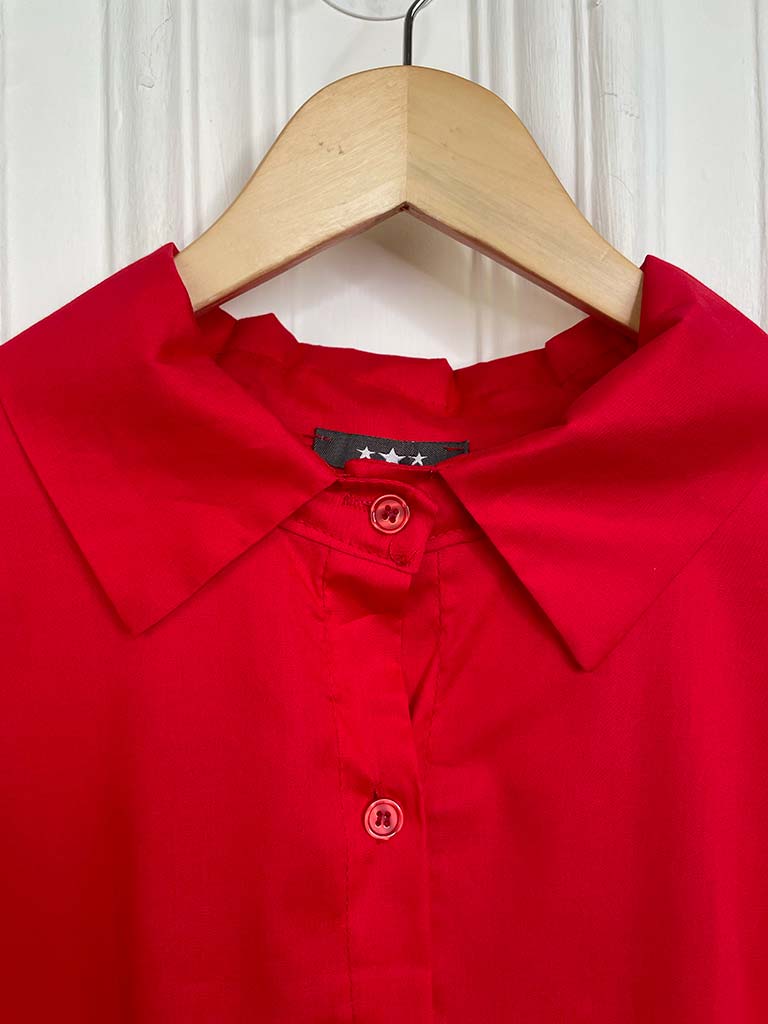 Classic Dipped Back Shirt - Scarlet