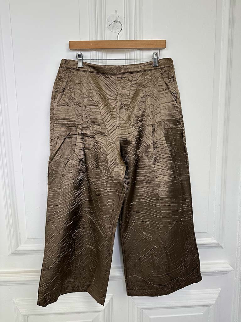 Malissa J Opulent Textured Crop Trousers - Bronze