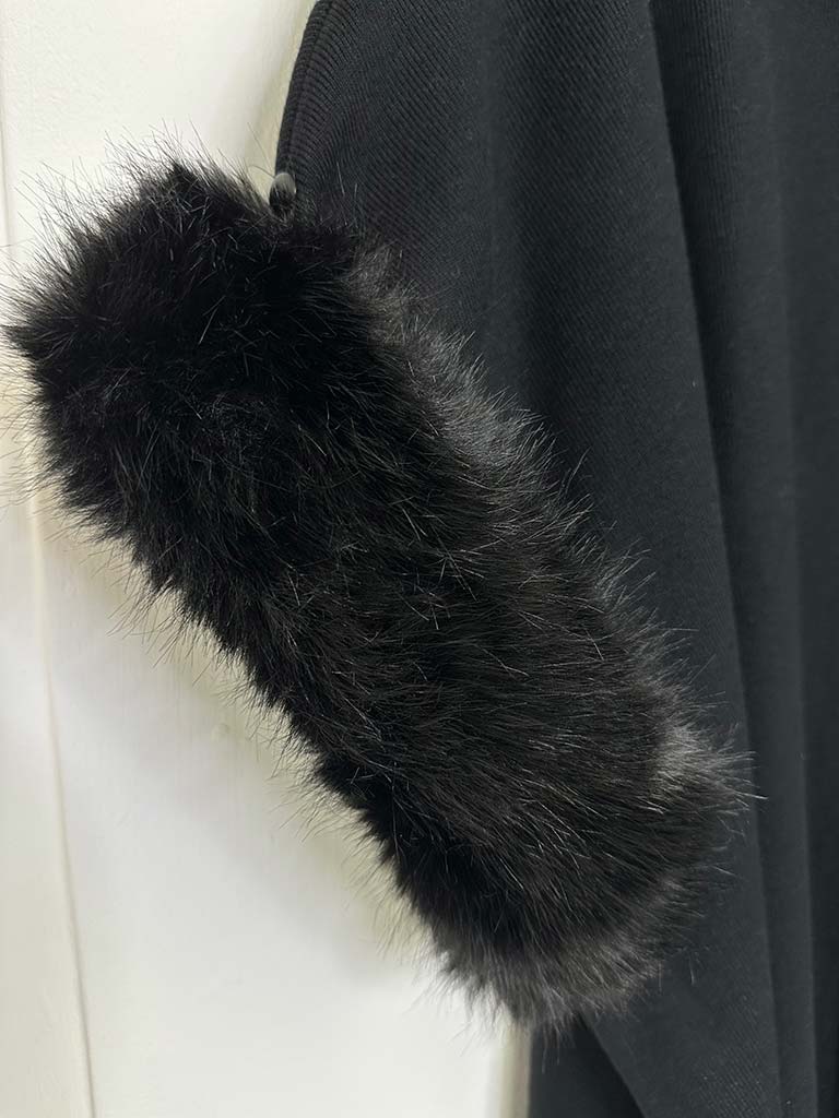 Malissa J Faux Fur Cape - Black