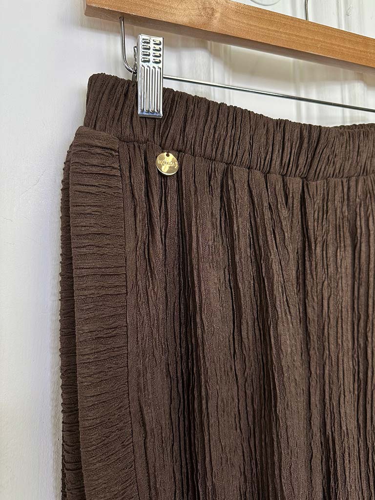 Malissa J Crinkle Crop Trousers - Chocolate