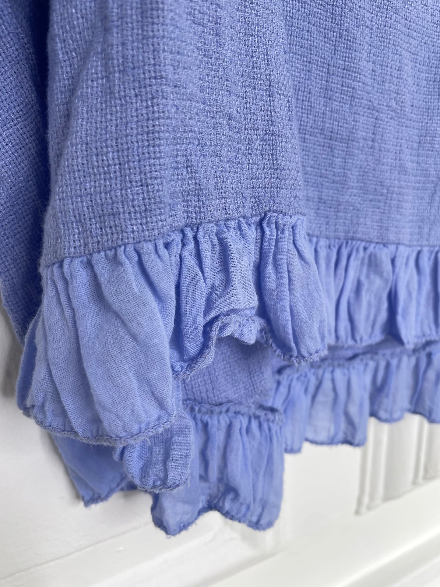 Cotton Frill Top - Cornflower