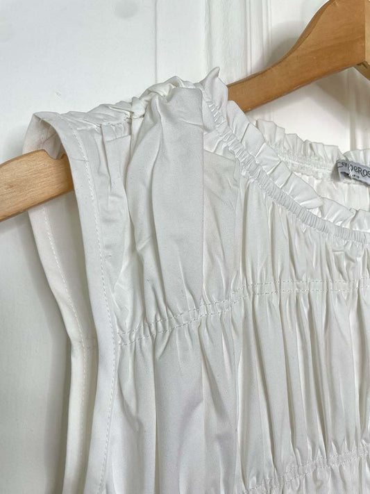 Shirred Maxi Dress - White