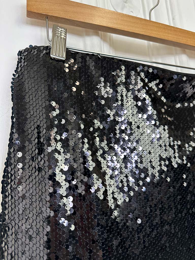 Malissa J Sequin Fishtail Skirt - Black