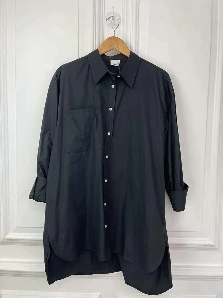 Cotton Pocket Shirt - Black