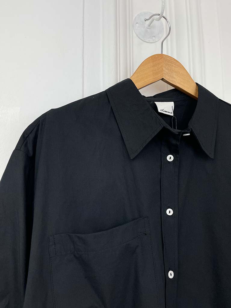Cotton Pocket Shirt - Black