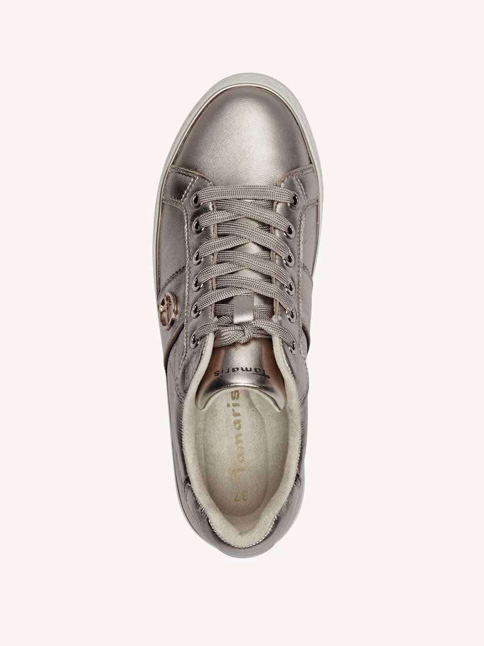 Tamaris Leather Trainers - Gold