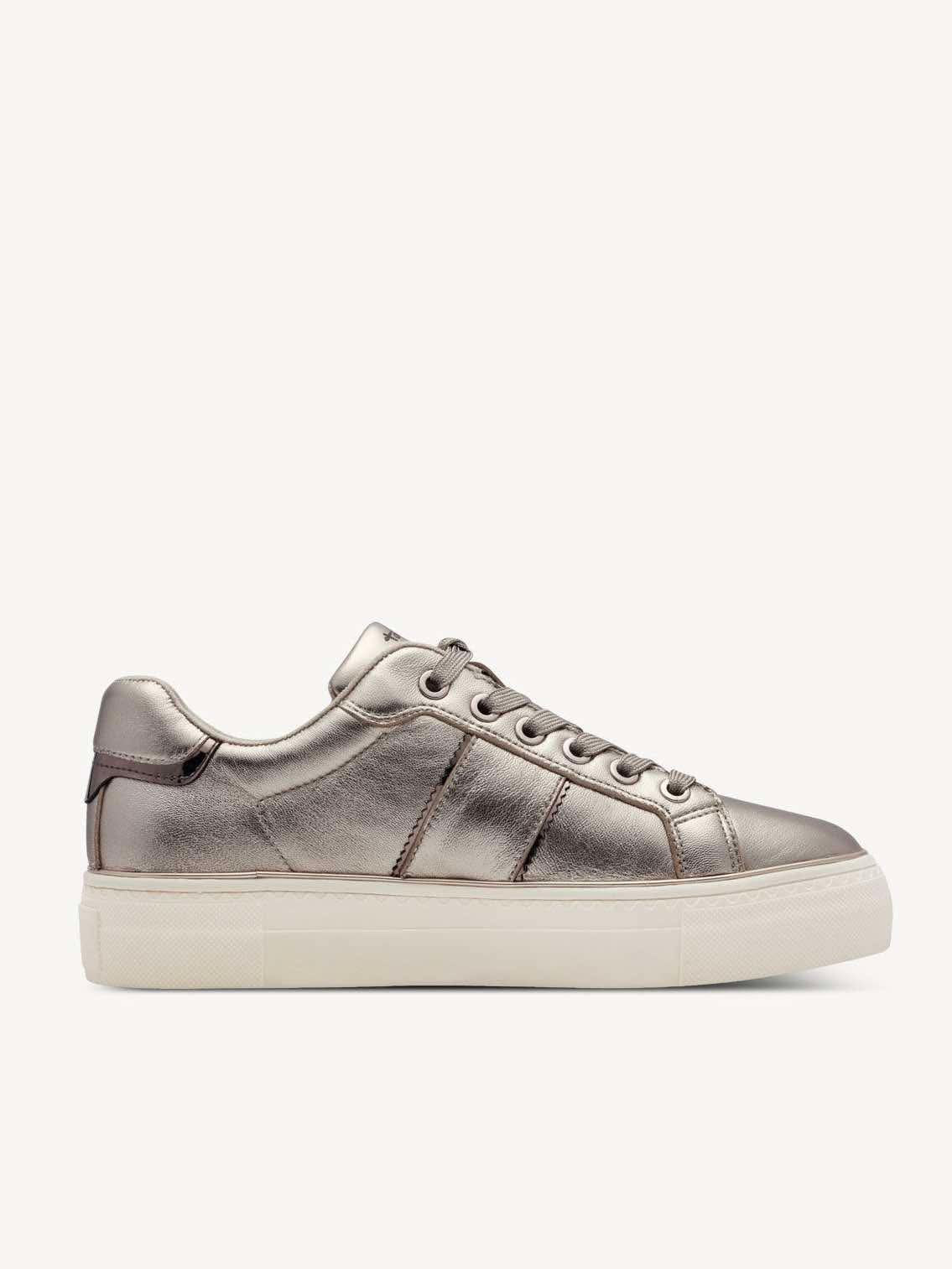 Tamaris Leather Trainers - Gold