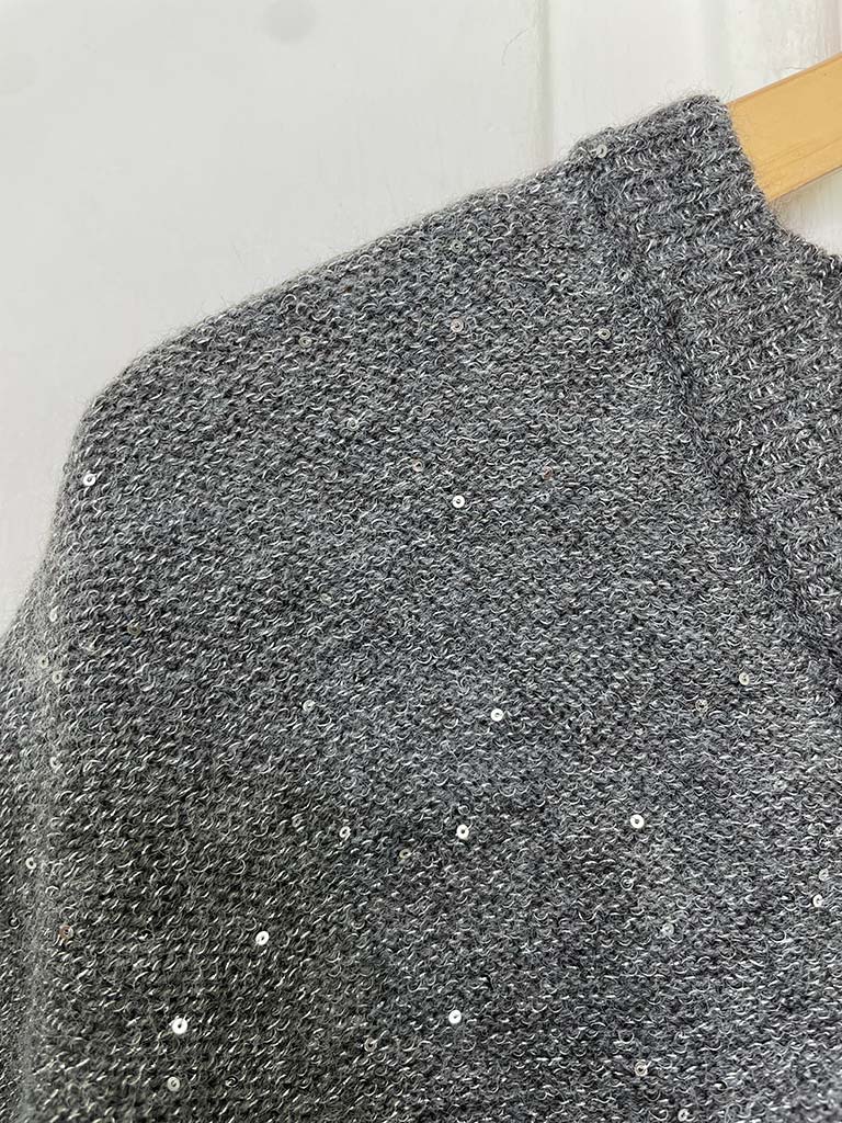 Malissa J Sequin Sleeveless Tank Knit - Pewter