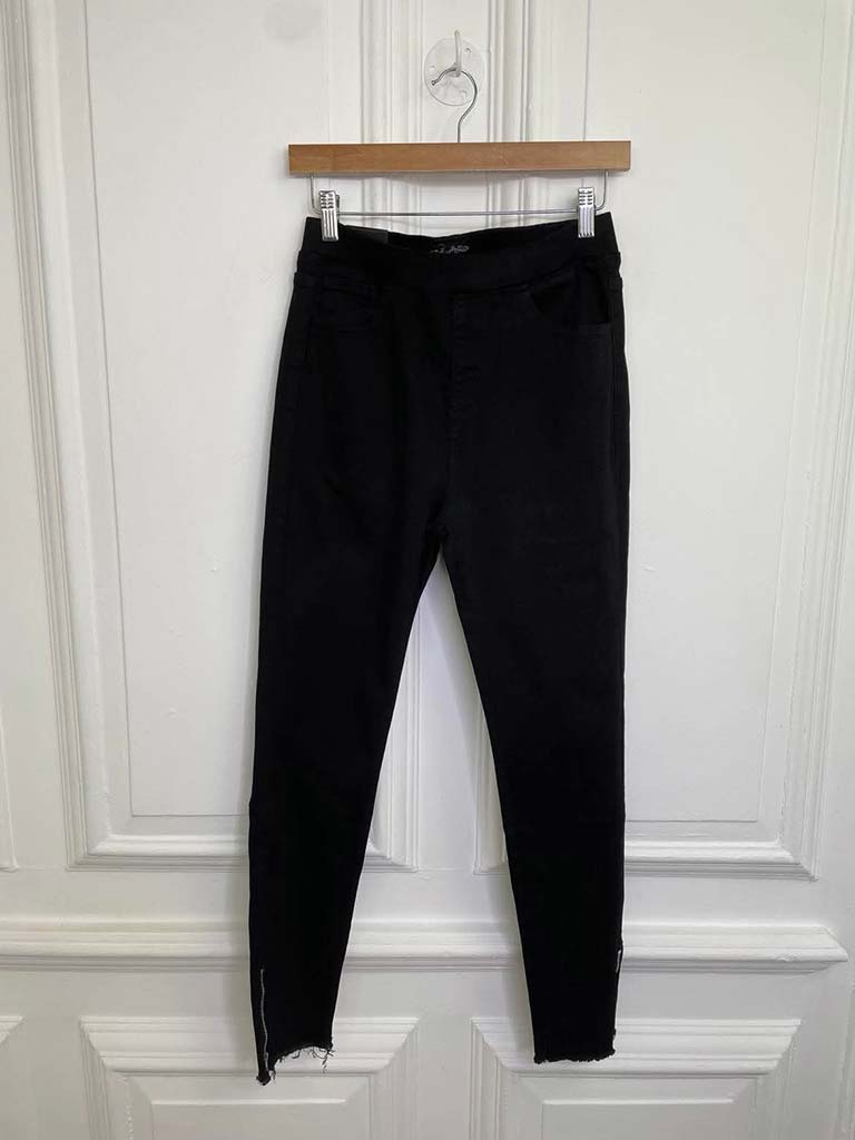 Stretchy Ankle Zip Jeggings - Black