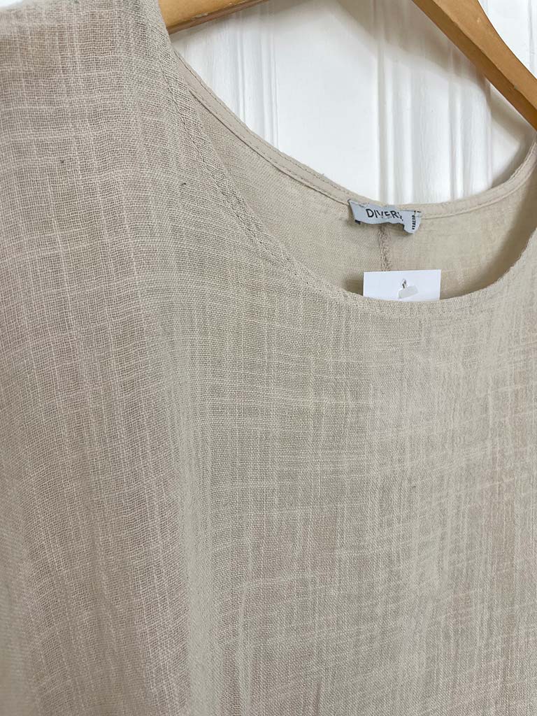 Vintage Cotton Handkerchief Top - Stone