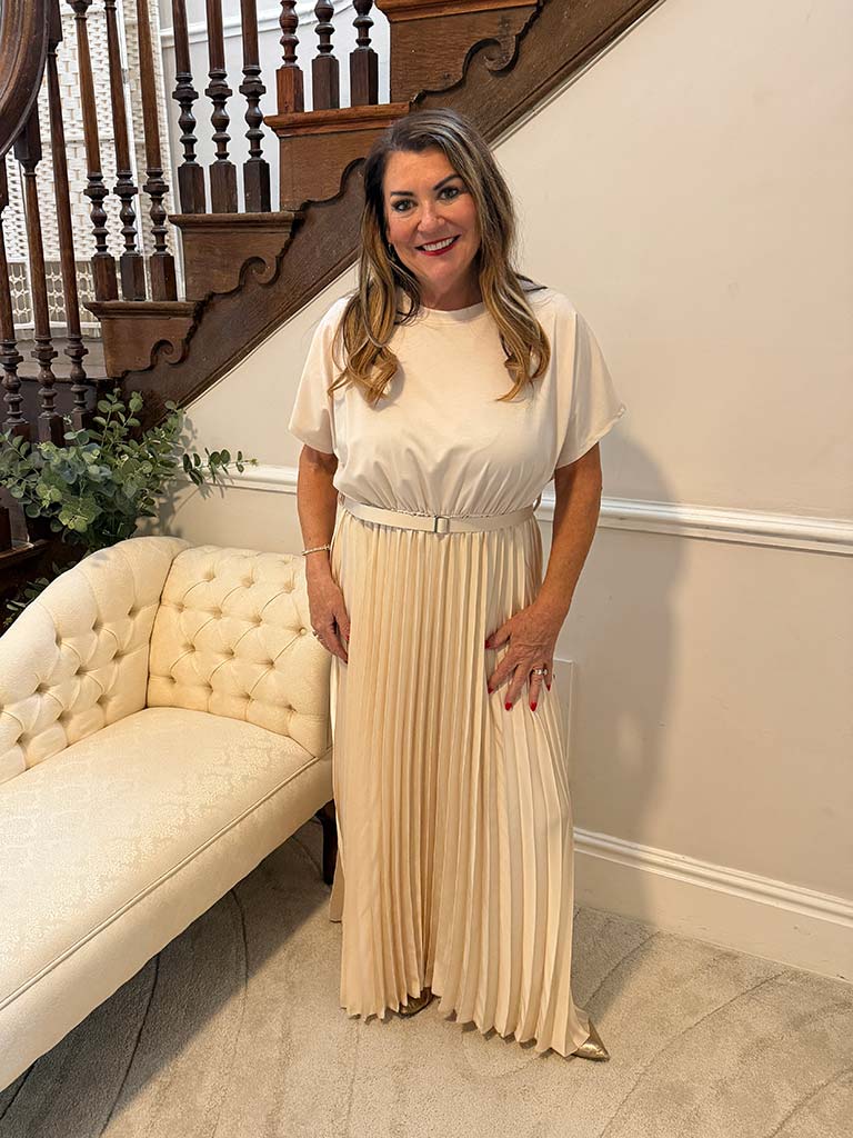 Pleated Skirt Maxi Dress