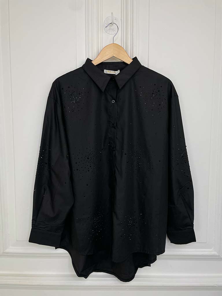 Malissa J Scattered Starburst Classic Shirt - Black