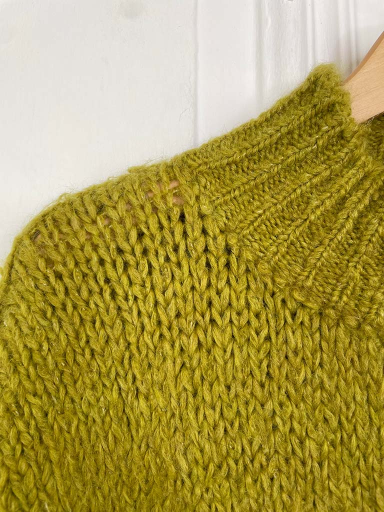 Chunky Exposed Seam Knit - Avocado