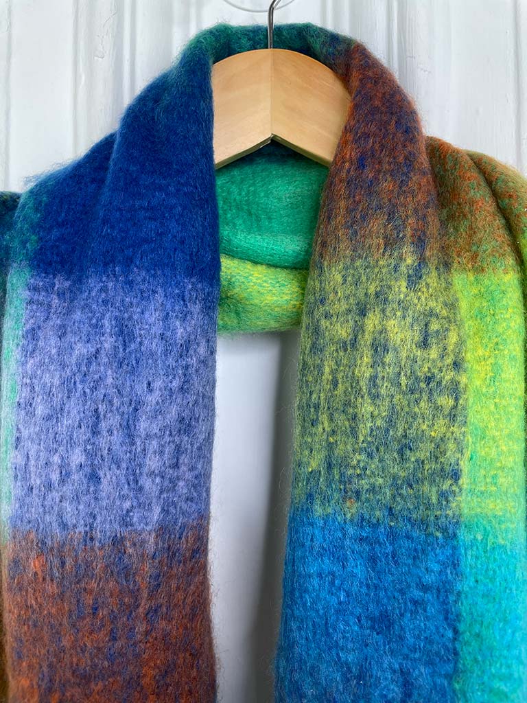 Wool Feel Checkered Scarf - Savanna & Sage