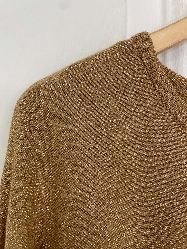 Luxe Glitter Thread Knit - Camel & Gold