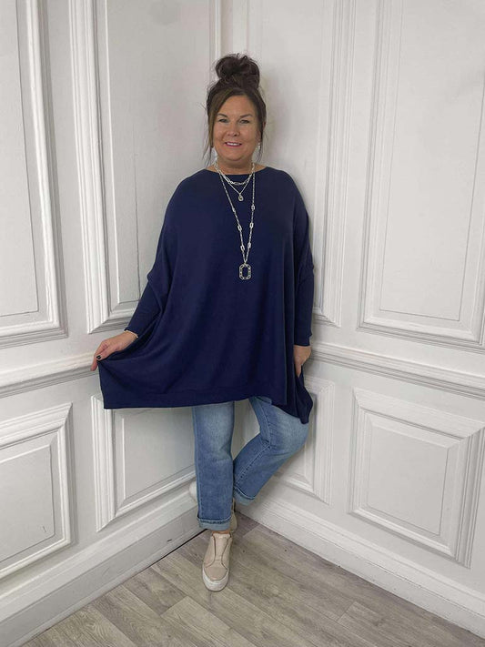 Oversized Boxy Knit - Navy