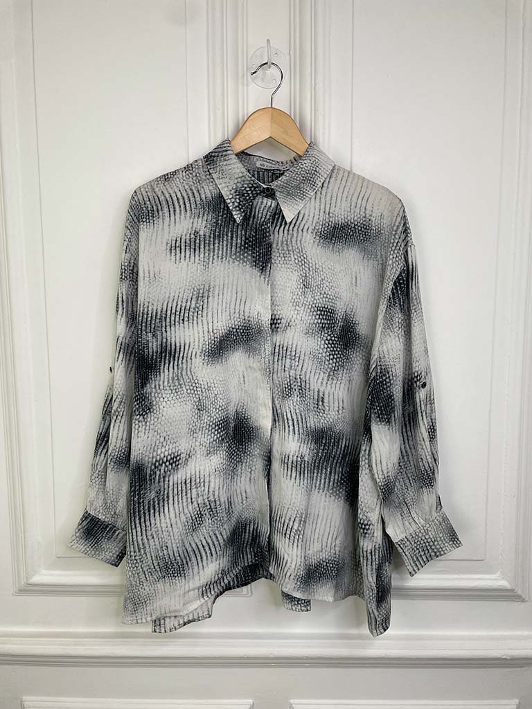 Marble Print Classic Shirt - Smoke Grey