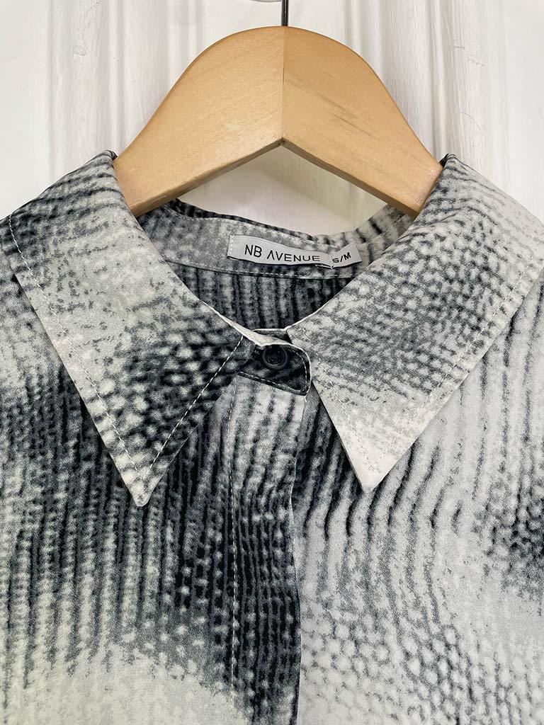 Marble Print Classic Shirt - Smoke Grey