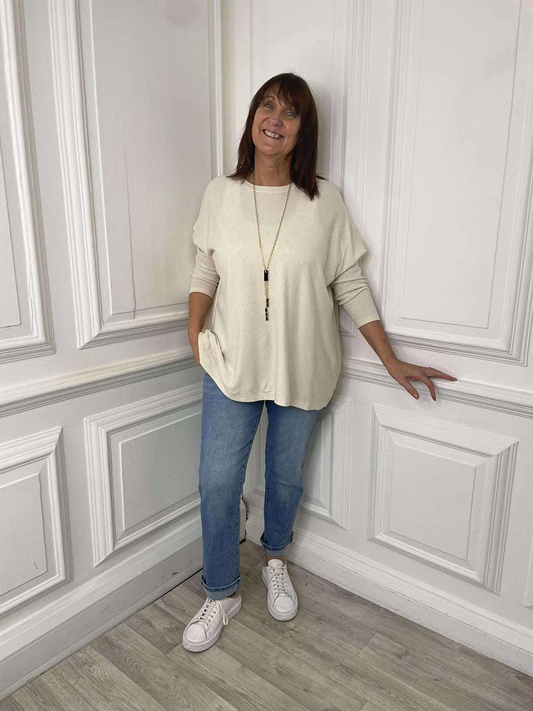 Round Neck Soft Touch Knit - Ivory